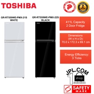 TOSHIBA 411L 2 DOOR FRIDGE TMF BLACK GLASS GR-RT559WE-PMX(22S) / WHITE GLASS GR-RT559WE-PMX(21S)  RE