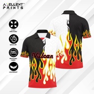 Axellent Prints Monochrome Inferno Fusion Jersey Retro Collar Shirt Sublimation Jersey Custom Name Retro Viral