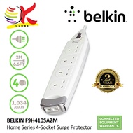 BELKIN F9H410SA2M 4 UK PLUGS EXTENSION SOCKET TEL PORT THUNDER SURGE PROTECTOR SOCKET PLUG SIRIM, 2M