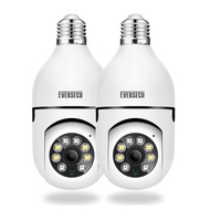 Eversecu 1080P 2.0MP Wireless Light Bulb PTZ Security Camera with E27 Connector, Motion Auto Trackin