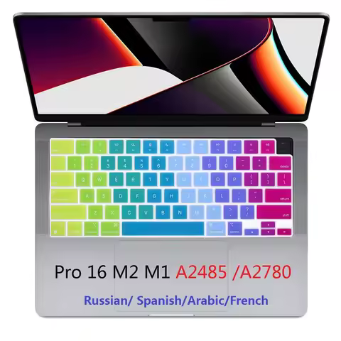 Soft for Macbook Pro 16 M2 M1 max 2022 2021 A2485 A2780 EU US Russian Spanish French English Arabic 