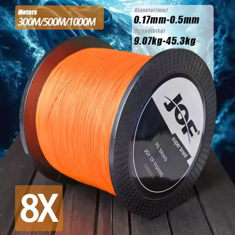 JOF Braided Fishing Line PE Line X8 1000m 500m 300m Sea Fishing Line Super Strong pe Line