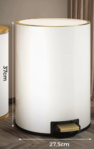 全城熱賣 - 不銹鋼腳踏式垃圾桶(白金)(尺寸:15L-37*27.5CM)