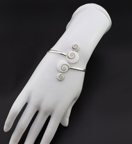 Silver Thai  สร้อยข้อมือตาพระศิวะเกลียวกลมเงินแท้ 925 / 925 Sterling Silver Round Spiral Shiva Eye B