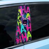 2pcs Joker Hahaha Car Stickers Car B Pillar Waterproof Decal Diy Modified Car Styling Cool Car Door 
