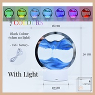 4 Living 7 Colours Sand Table Lamp Quicksand Lampu Tidur Bilik Lampu Tiktok Cantik Bed Lamp Night La