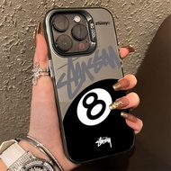 Fashion Cool Stussy Billiards IMD Case For Samsung Galaxy S23 FE S24 S23 S22 S21 Ultra Plus S20 S21 FE Note 20 Ultra Tide Brand Pattern Silver Shockproof Hard Cover