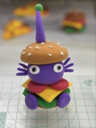 皮克敏 手工製作漢堡造型黏土公仔