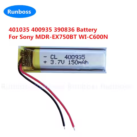 New 150mAh 401035 Battery For Sony MDR-EX750BT WI-C600N WI-XB400 Recorder Pen SP510 Bluetooth Earpho