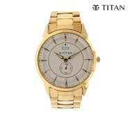 Titan Quartz Analog with Date Silver Dial Stainless Steel Strap Watch for Men