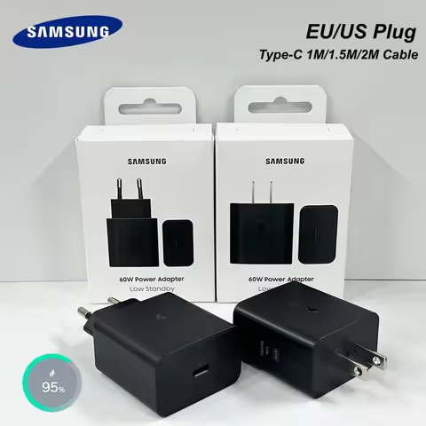 Original Samsung 60W Charger Super Fast Charging 3.0 Type C Charger 5A Cable Galaxy S26 Ultra S25 FE