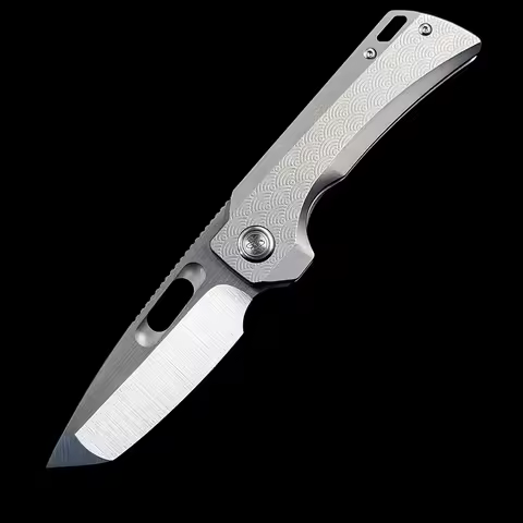 Overlord Dinosaur Titanium 100% M390 Bearing folding knife