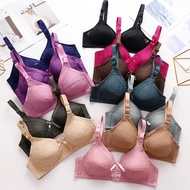 Bra Plus Size Wireless Bra Full Cup C/D Cup Lace Bra Baju Dalam Plus Size Bra Tanpa Dawai Bra Span N