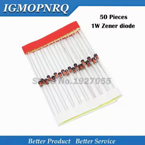 50pcs 1W Zener diode DO-41 3V 3V3 3V6 3V9 4V3 4V7 5V1 5V6 6V2 6V8 7V5 8V2 9V1 10V 11V 12V 13V 15V 16
