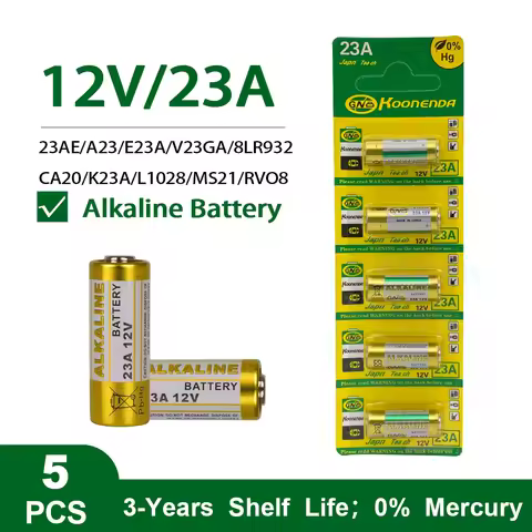 5pcs 12V 23A Alkaline Battery High Voltage Battery A23 V23GA MN21 Primary Dry Batteries For Calculat