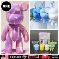 1 pcs Homemade Decoration Fluid Painted Bear Acrylic Paint DIY Fluid Violent Bear Keychain