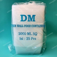 [Dijual] Termurah Kotak Makanan/Thinwall Square Dm 2000Ml/2000 Ml