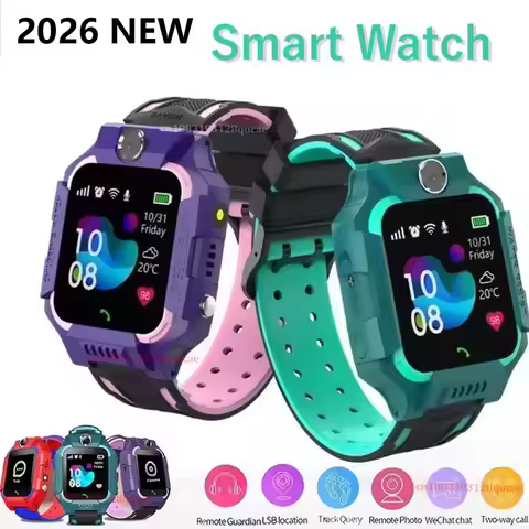 2026 New 2G Kids Smart Watch Sim Card Call HD Camera GPS Location SOS IP68 Waterproof LED Flashlight