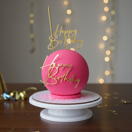 Elegant Cursive Acrylic Happy Birthday Cake Topper for Birthday Cake Decorating  Pelengkap Kek Selam