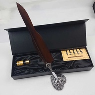 Retro Feather Pen Fountain Pen Retro Carved Dip Pen Creative Gift Feather Pen Set