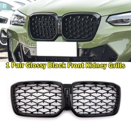 【New Arrival】51139501170  1 Pair Glossy Black Front Bumper Grille Kidney Grills For BMW X3 G01 X4 G02 2022-2023 Facelift