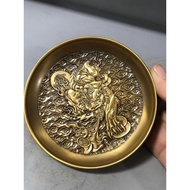 Antique Antique Antique Bronze Ware Imitation Qianlong Year-Made Money Fortune-telling Treasure Plat