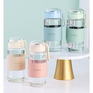 340ML FASHION GLASS DRINKING BOTTLE WITH STRAP