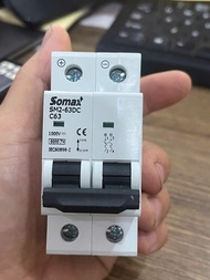 Chống sét DC 2P 1000V- Cắt sét lan truyền Aptomat CB DC 2P 25A 63A Dùng cho năng lượng mặt trời SOLA