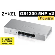 ถูกที่สุด!!! Zyxel GS1200-5HP v2 5-Port Web Managed PoE Gigabit Switch - ประกันตลอดอายุการใช้งาน ##ที่ชาร์จ อุปกรณ์คอม ไร้สาย หูฟัง เคส Airpodss ลำโพง Wireless Bluetooth คอมพิวเตอร์ USB ปลั๊ก เมาท์ HDMI สายคอมพิวเตอร์