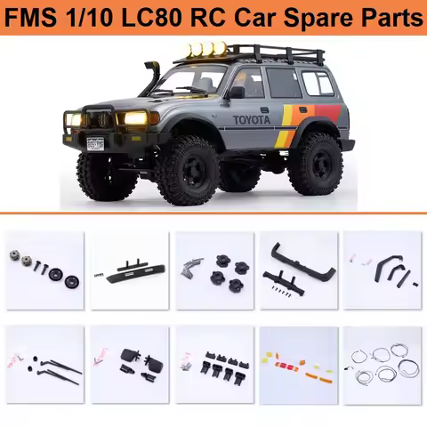 FMS 1/10 FCX10 LC80 RC Car Spare Parts Transmission Gear Girder Mount Wheel Brow LED Light Set