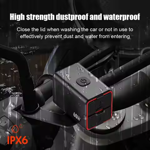 Premium Motorcycle USB C Fast Charger PD+QC3.0 60W Socket Charger Phone Cell 12V/24V Adapter Waterpr