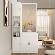 屏風 隔斷 置物架 入戶 客廳 實木 正對 大門 現代簡約 雙面 玄關櫃 鞋櫃一體