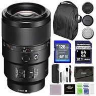 Sony FE 90mm F2.8 Macro G OSS (SEL90M28G) Lens Bundle with Backpack, 128GB & 64GB Memory Card, More