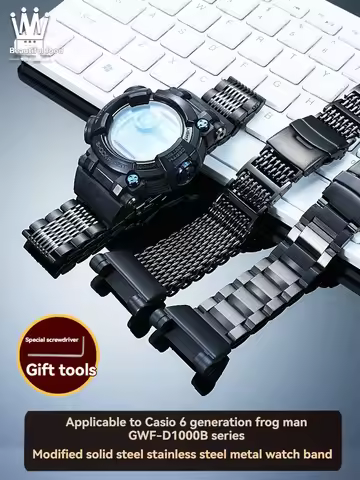 GWF-D1000B watchband For Casio G-SHOCK sixth generation frogman 3445 GWF-D1000B modified stainless s