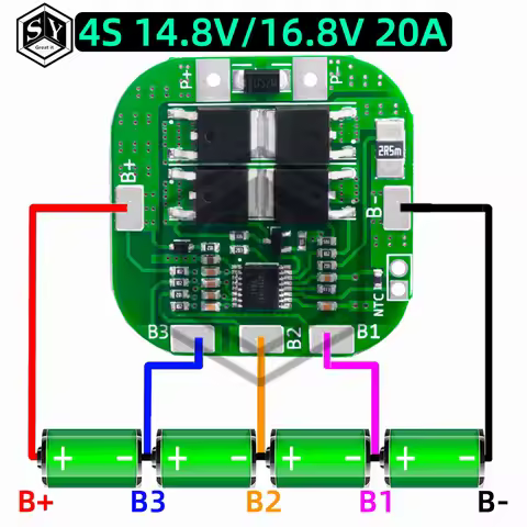 4S 14.8V / 16.8V 20A Peak Li-ion BMS PCM Battery Protection Board BMS PCM for Lithium LicoO2 Limn2O4