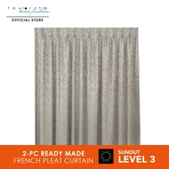 Favorita Santino Casa Sunout French Pleat Curtain (2 Pcs) | UV Protection 75% Block Sunlight | Langsir