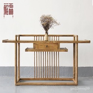 New Chinese Style Elm Strip Table Simple Classical Altar Log Hallway Partition Furniture Zen Buddha Niche Table