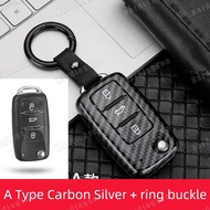 Carbon Fiber ABS Car Key Cover Case For Volkswagen VW POLO Tiguan Passat B5 B6B7 Golf EOS Scirocco Jetta MK6 Octavia Accessories