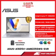 ASUS-A1605V-AMB2256WS-SVR-INTELCOREI7-13620H,16GBR4,512GBSSD,16"WUXGA,INTELUHD,W1164,2YRS,H&S