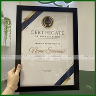 FLAT BLACK A3 frame (to fit 30x42cm certificate of merit), real photo, certificate frame