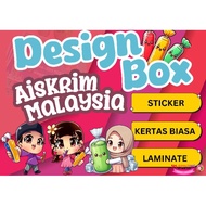 🌈Sticker Box/A4 Biasa/Laminate Design Aiskrim Malaysia🌈