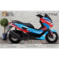 Decal Nmax Stiker Full Body Motor N Max - Motif Airbrush merah biru