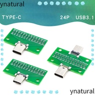 YNATURAL Type-C Male to Female Test PCB Board, Male and Female Test Board USB 3.1 Module 24P 2.54mm Connector Socket, Data Line Wire Cable Transfer USB3.1 Data Cable Adapter