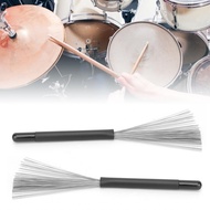 Drum Brushes  Stainless Steel Wire Sticks for Beginners Rock Band Country Music Folk Drummers