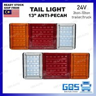 GBS Truck/Lori LED Tail Lamp Anti Pecah 24V 13inch Tail Light Lampu Belakang Lori Aksesori