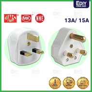 SIRIM APPROVED UK STANDARD 3 PIN 13A 15A FUSED PLUG TOP FOR SOCKET OUTLET PLUGTOP SUIS KEPALA PLAG E