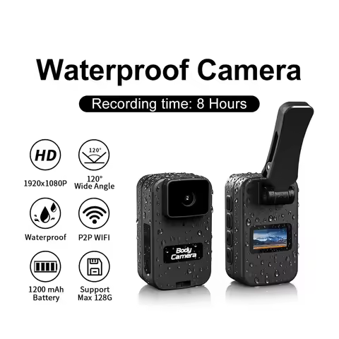 Waterproof Sports Camera 1080P HD 12MP 8 Hour Recording 0.98 Inch Screen Helmet Mount Cycling Diving