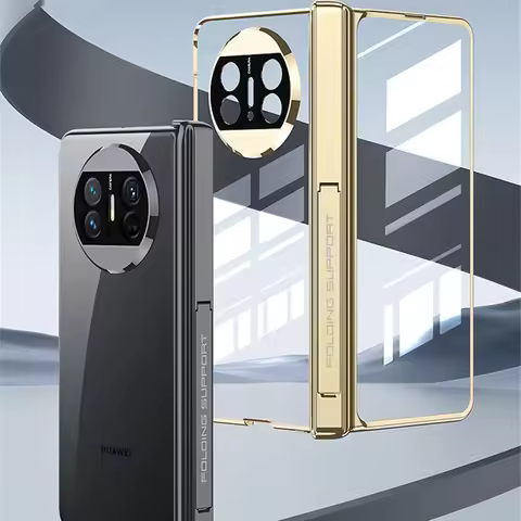 For Huawei Mate X3 X5 X6 Case Magnetic hinge Holder Transparent Plating Hard Plastic Fundas For Huaw