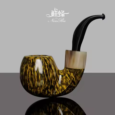 Muxiang Handmade Briar Wood Tobacco Pipe Oom Paul Pipe Shape And Design Being Able To Smoke In Chin 