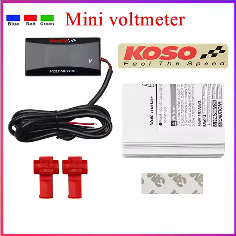 koso Voltmeter 12V Digital Voltage Indicator LED Display Voltmeter Panel Meter DC 9V-150V